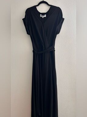 Meghan LA Black Wrap-Style Maxi Dress